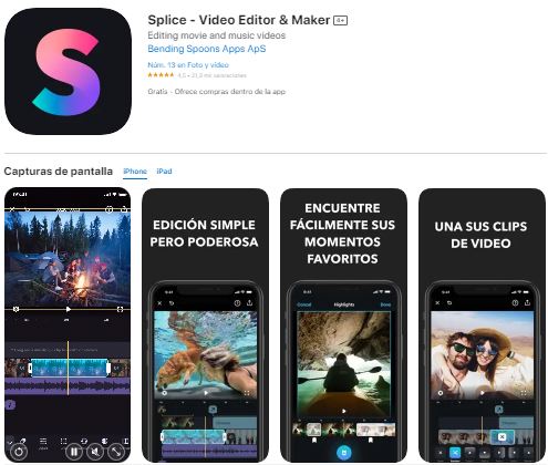 Splice app para editar fotos en Iphone